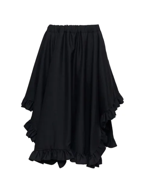 Noir Kei Ninomiya ruffled asymmetric-hem skirt Black 3QS01505113A