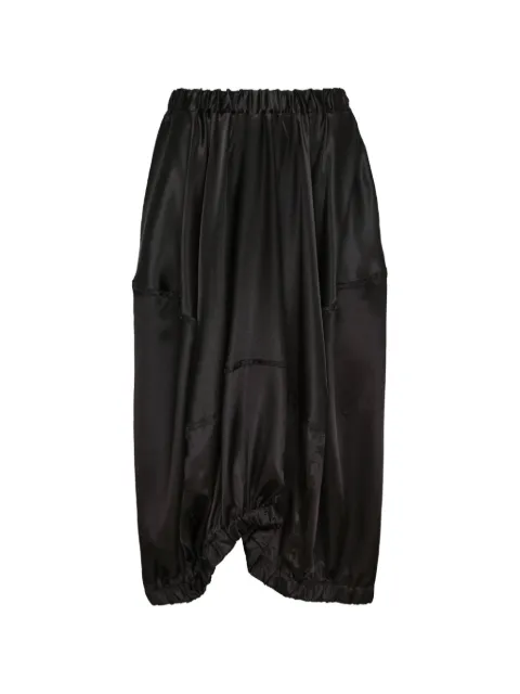 Black Comme Des Garçons satin draped midi skirt Black 1QS00405213A
