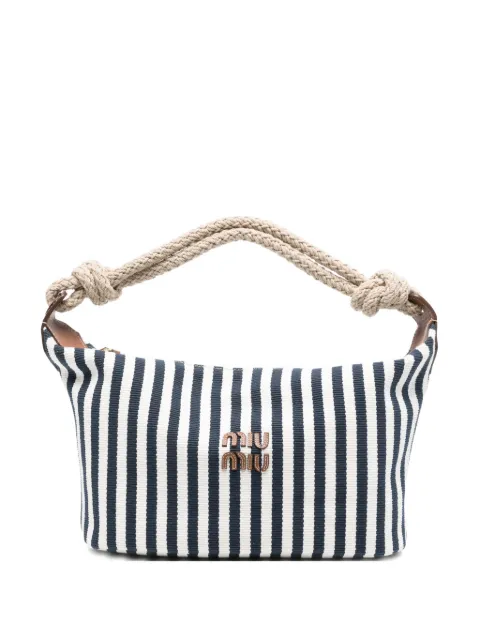 Miu Miu striped rope-handle tote bag Blue 5BC196VILO2I0G