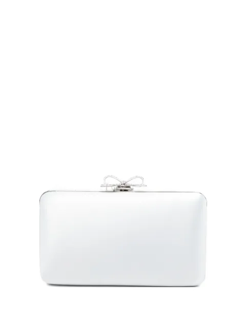 Self-Portrait bow-detail mini clutch bag Blue PF26326BL