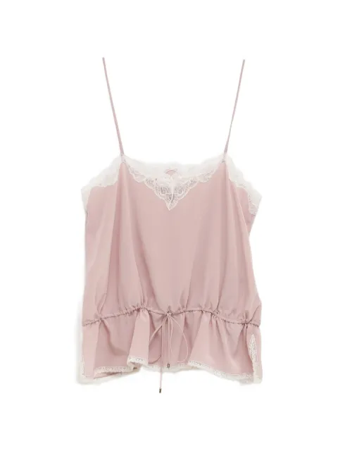Chloé lace-trim drawstring camisole top Pink CH26AHT79005