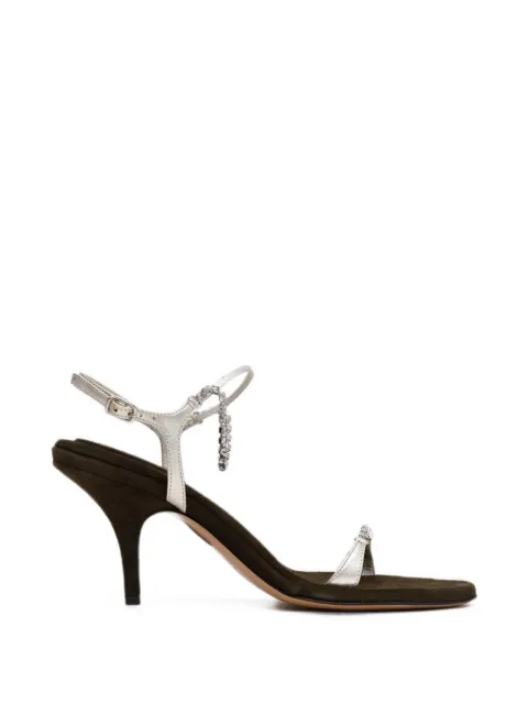 Chloé Zia crystal-embellished metallic-effect sandals Green CH26A19ZYY21Q