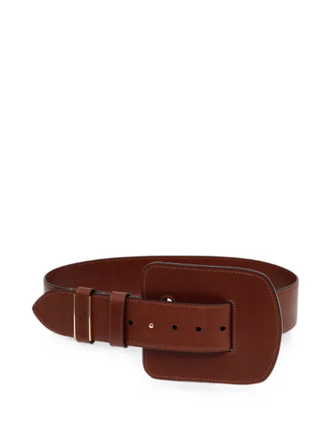 Chloé Max oversized-buckle leather belt Brown CH26ABB15LEB