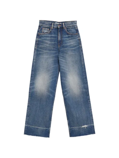 Chloé faded frayed-hem bootcut jeans Blue CH26ADP43159