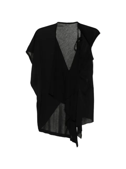 Yohji Yamamoto asymmetric draped top Black FKT17074