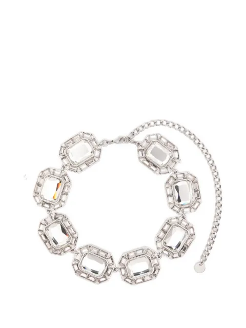 Self-Portrait crystal-embellished necklace Silver PF26624NSL