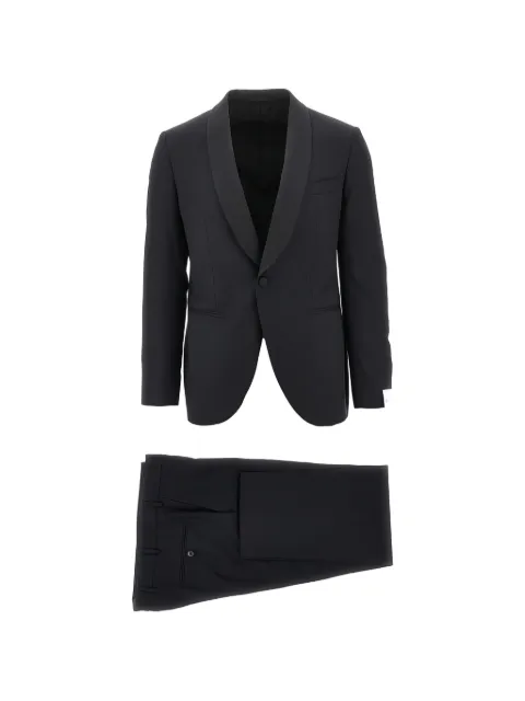 Luigi Bianchi shawl-lapel single-breasted wool suit Black 3346003002