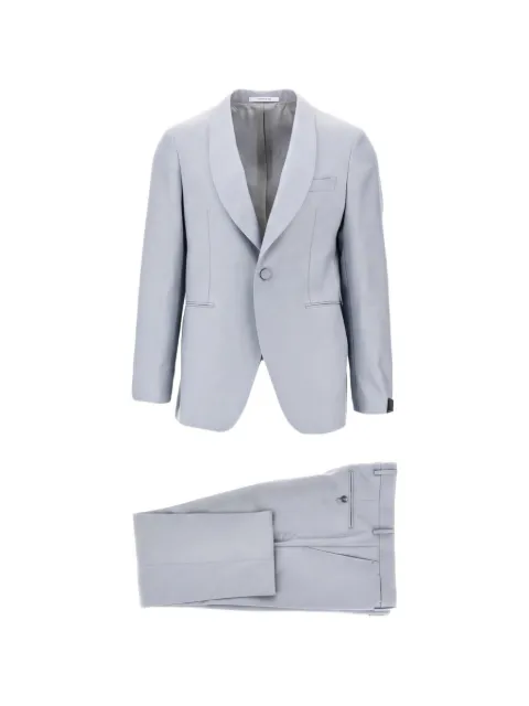 Tagliatore shawl-lapel single-breasted wool suit Blue 2FVK18A01070001P1253