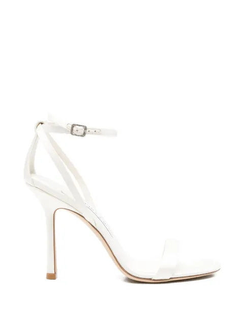 Jimmy Choo Moza crystal-buckle ankle-strap sandals White MOZA100TCU