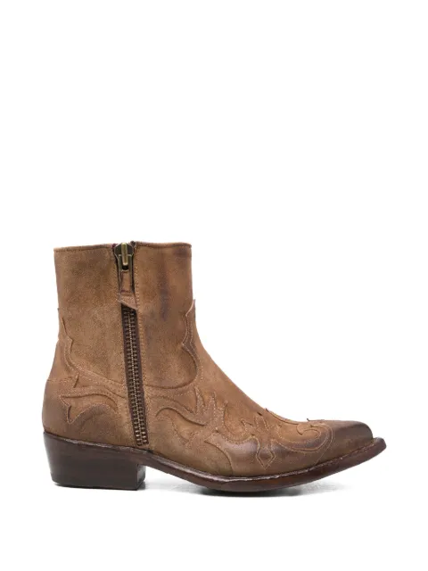 ERALDO embroidered western-style boots Brown SKINSAD
