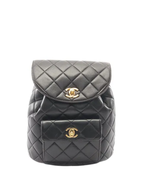 CHANEL Pre-Owned 1994-1996 Medium Quilted Lambskin Duma backpack Black R7ASOP1UNU0M70VW