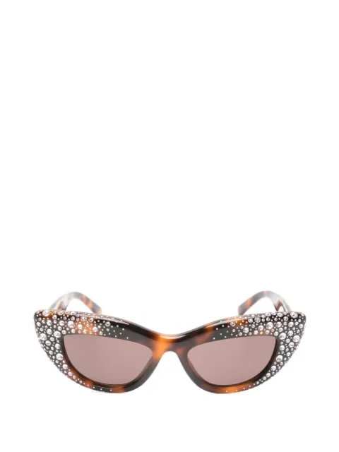 Gucci Eyewear crystal-embellished Double G sunglasses Brown GG2031S