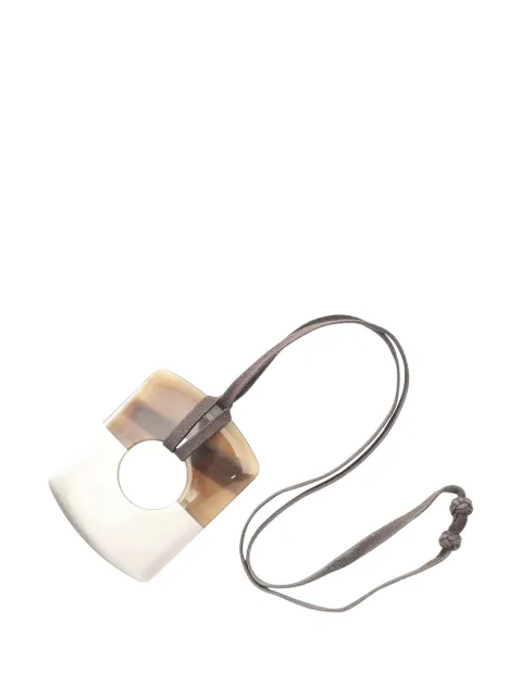 Hermès Pre-Owned 2000-2026 Buffalo Horn Dalva Pendant Necklace costume necklace Brown Z7C4ZD748C09L7QU