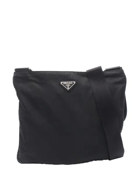 Prada Pre-Owned 2013-2026 Tessuto Zip Top crossbody bag Black DTHR9UXGTL582EQY