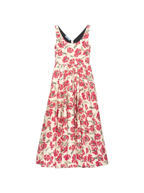 Prada soft-poplin dress Neutrals P3S62LSOOO19ZU