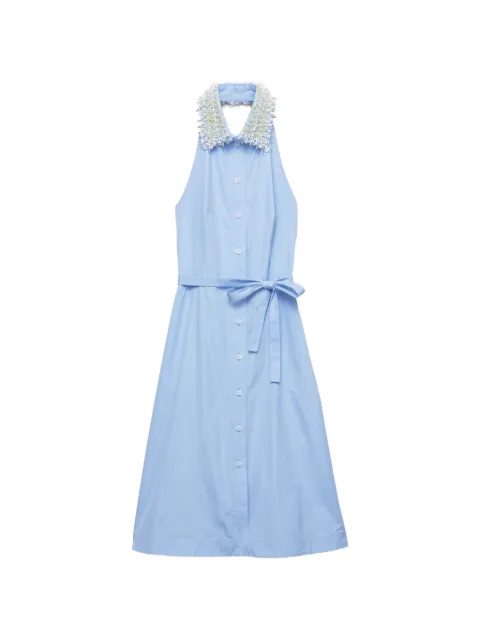 Prada embroidered poplin shirt dress Blue P3S56RSOOO1XV2