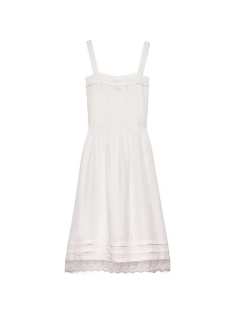 Prada embroidered old washed silk dress White P3S53RSOOO19ZL