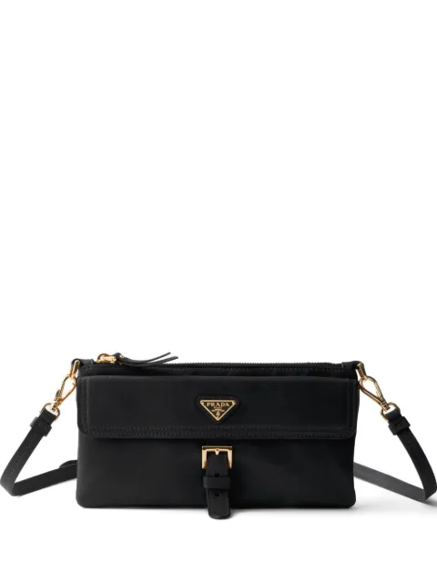Prada nappa-leather wallet with shoulder-strap Black 1MT0462G6Y