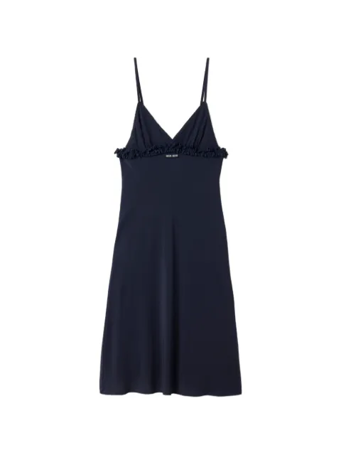 Miu Miu embroidered marocain crepe dress Blue MF6453SOOO197H