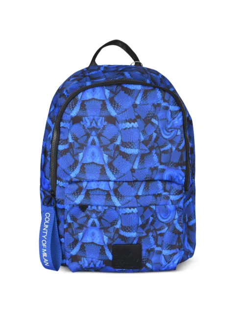 COUNTY OF MILAN snake-print backpack Blue COMAS260306