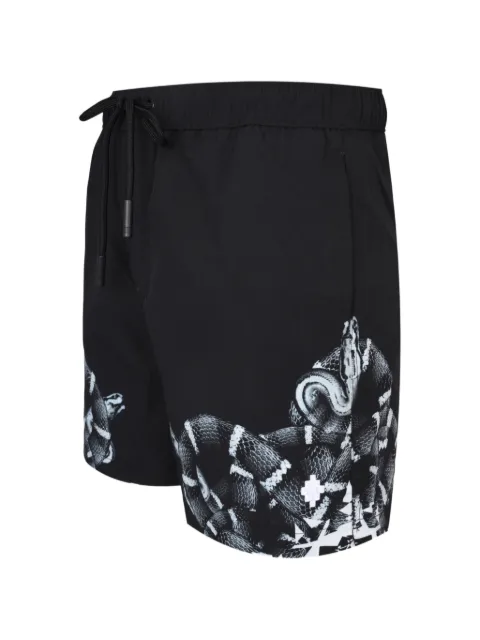 COUNTY OF MILAN snake-print drawstring shorts Black COMAS260651