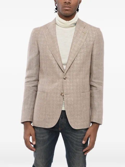 Corneliani jacquard single-breasted blazer Neutrals 85XZ820166904033