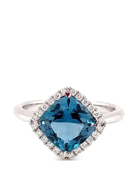 Lisa Nik blue topaz and diamond ring White SBCS8MRGWD