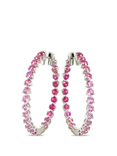 Lisa Nik hoop-design earrings Silver PSRNBWHP294