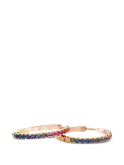 Lisa Nik Rainbow sapphire hoop earrings Pink RNBWHPR73