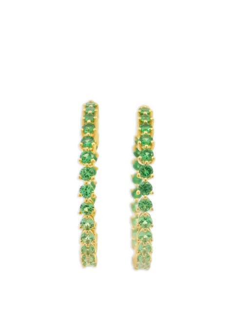 Lisa Nik tsavorite and garnet hoop earrings Gold TSRBHPY247