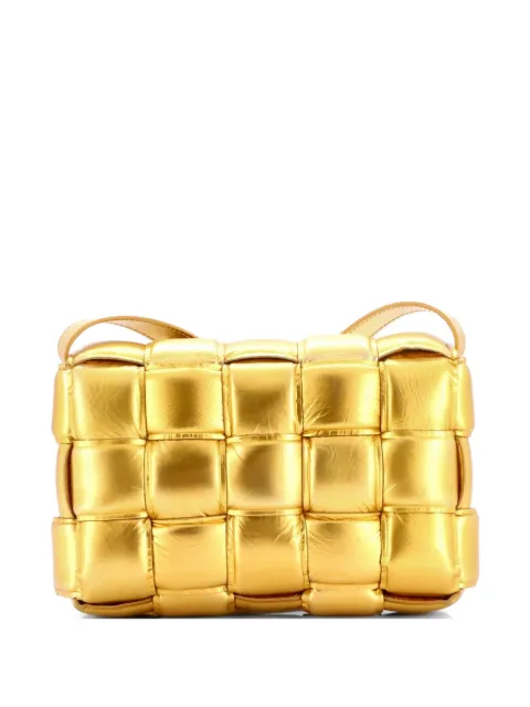 Bottega Veneta Pre-Owned Cassette Padded Maxi Intrecciato Leather crossbody bag Gold 3DRWHYSO0FQ43H4C