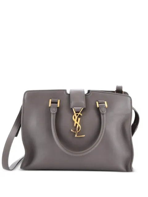 Saint Laurent Pre-Owned Monogram Cabas Leather Baby satchel Grey MJMNAJQX6TJWOYDW