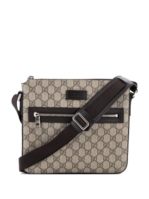 Gucci Pre-Owned Web Strap Front Zip Messenger Bag GG Coated Canvas Medium crossbody bag Brown 8N6Z5OCJ7XBBS0NP