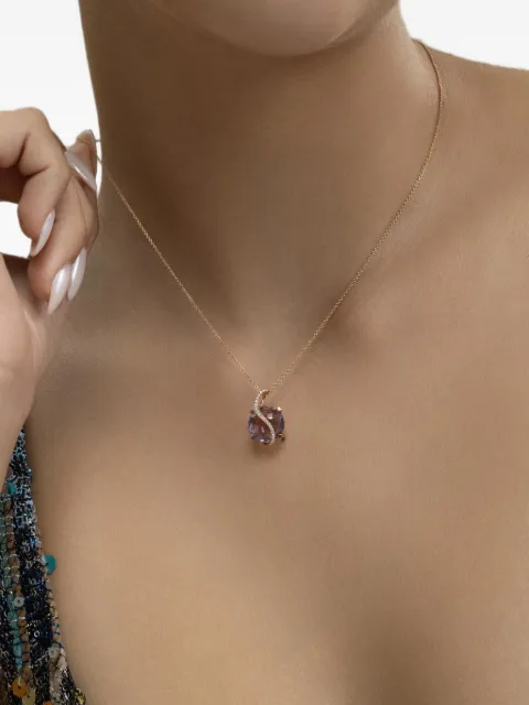 Lisa Nik Round De France amethyst and diamond necklace Pink RDFRDSCHRD