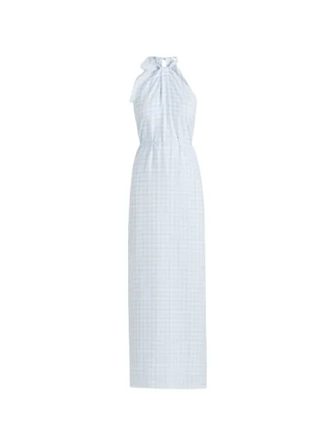 Scanlan Theodore gingham-check halterneck maxi dress Blue H5245434GBLUEWHITE