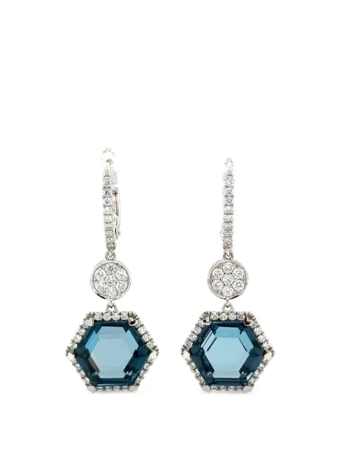 Lisa Nik diamond and topaz earrings White LBTOCTERWD