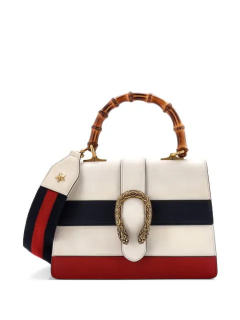 Gucci Pre-Owned Dionysus Bamboo Top Handle Bag Colorblock Leather Medium satchel Blue CYI1AVIPRWJVEIFZ