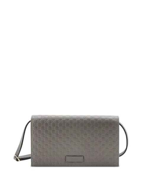 Gucci Pre-Owned Wallet on Strap Microguccissima Leather crossbody bag Grey AI5QAHDVOYXH0III