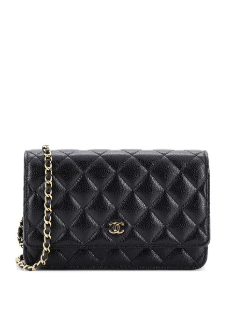 CHANEL Pre-Owned Wallet on Chain Quilted Caviar crossbody bag Black RJZBBY98RDTVPYXW