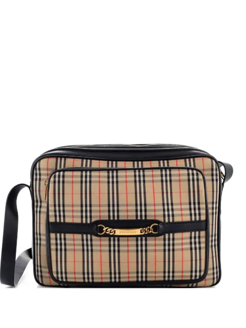 Burberry Pre-Owned Link Chain Camera Bag 1983 Knight Check Canvas Large crossbody bag Black NCK4B417IX4BLC7H