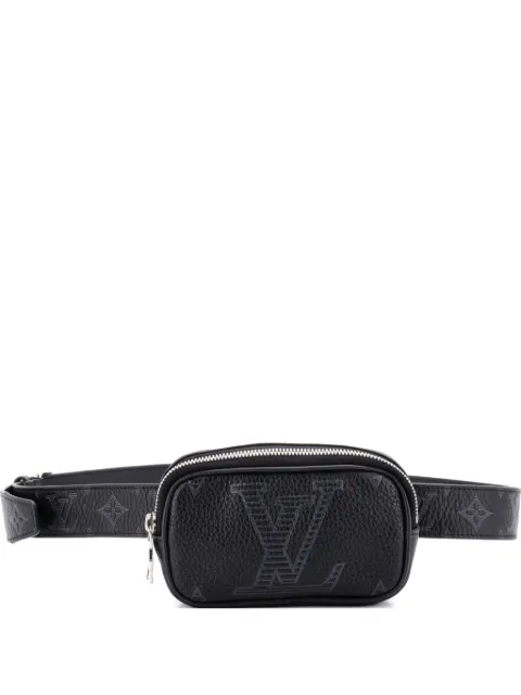 Louis Vuitton Pre-Owned Signature Pocket Monogram Shadow Giant Taurillon Leather belt bag Black HR1RTU9VIX8KWPX0