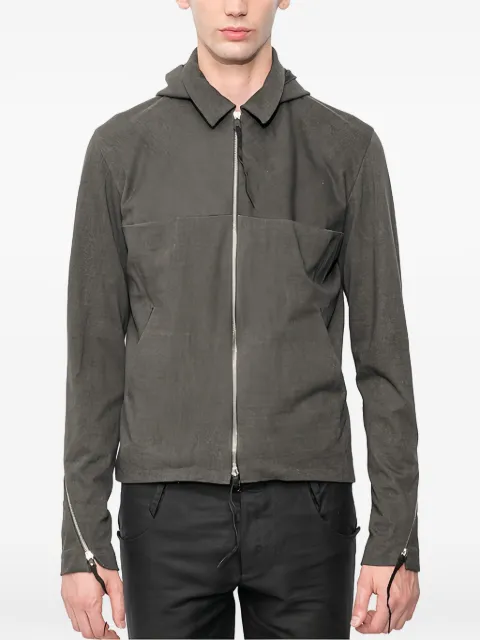 Ma+ detachable-hood 4-pocket jacket Green 4POCKETDETACHABLEHOODBIKERUNLINEDJACKET