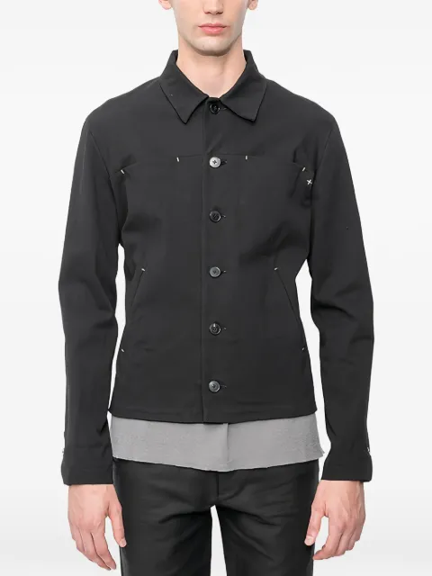 Ma+ Trucker cross-stitch button-up jacket Black TRUCKERJACKET