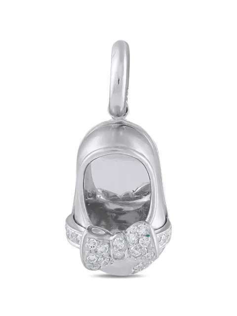 Aaron Basha Baby Shoe diamond pendant Silver AB37050526