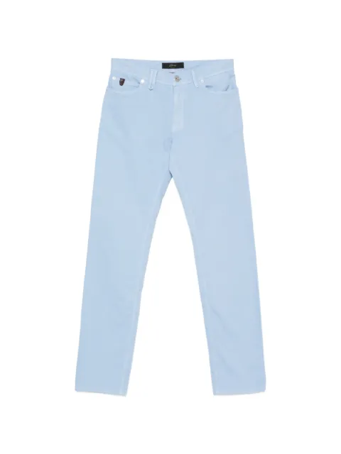 Brioni five-pocket logo-patch jeans Blue SPEI0LPCT014900