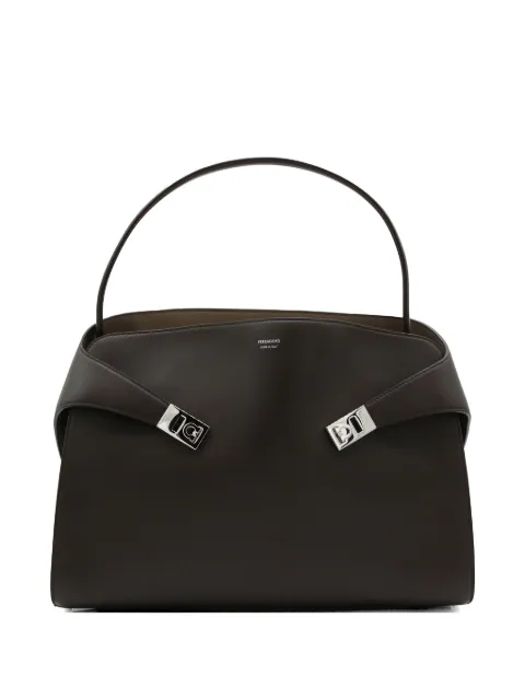Ferragamo Hug soft bicolor shoulder bag (L) Brown 795206