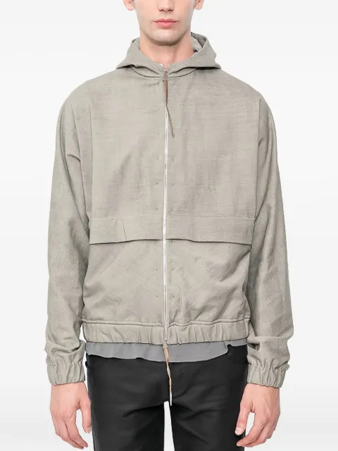Ma+ hooded deep-pocket jacket Grey DEEPPOCKETHOODEDBOMBERUNLINEDJACKET