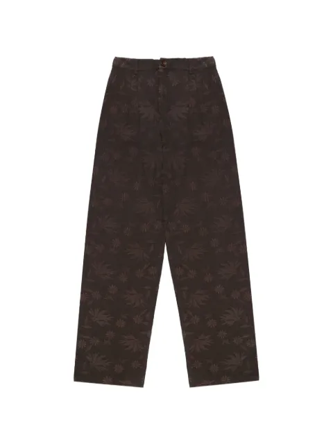 MAISON HOTEL Xian floral-embroidered trousers Black 15050