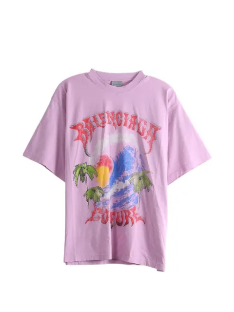 Balenciaga graphic-print oversized T-shirt Pink 871733TUVP2