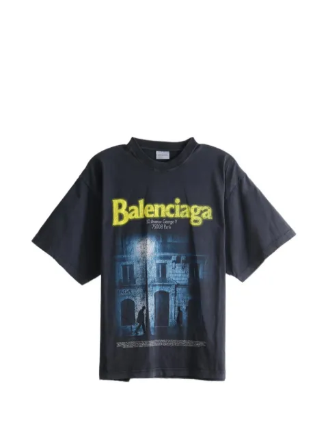 Balenciaga graphic-print oversized T-shirt Black 871733TUVO6